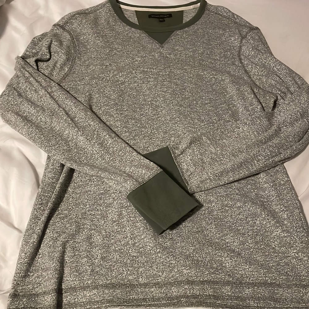Banana Republic Gray and Green Long Sleeve Shirt